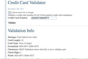 Credit Card Validation Tool Screenshot