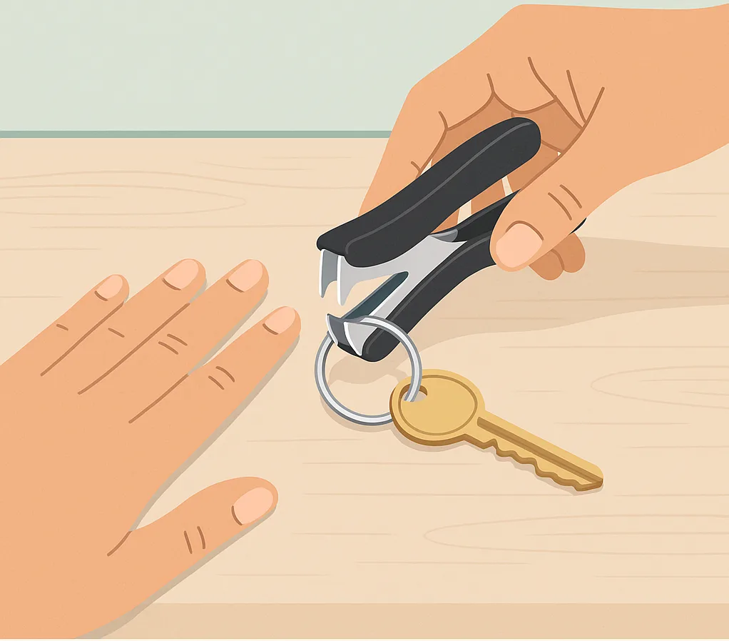 Life Hack #2 of 90 something – Key Ring Fingernail Saver